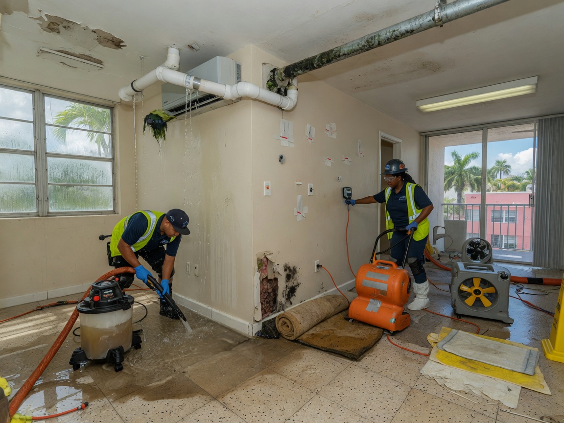 AC Condensate Leak Cleanup in Miami
