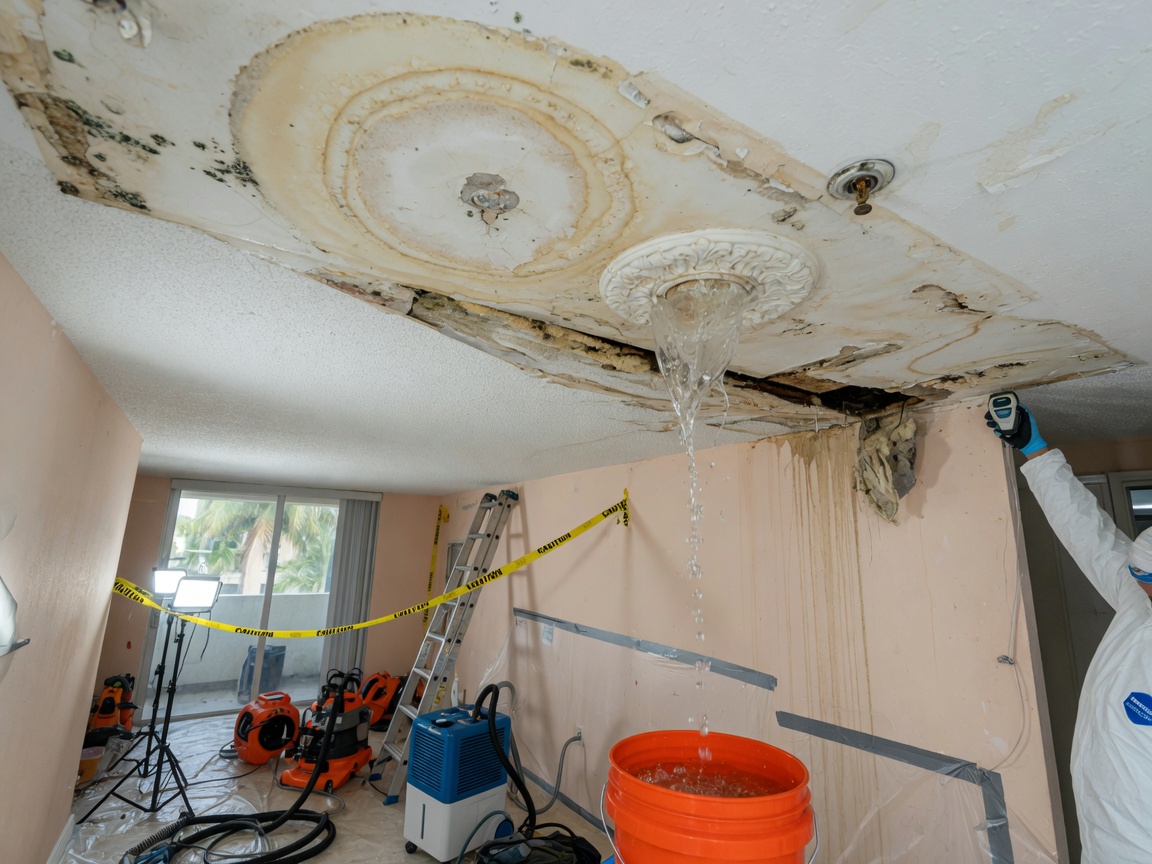 Ceiling Leak From Upstairs Unit in Miami